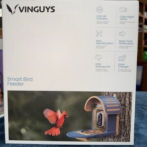 Vinguys Smart Bird Feeder in Blue and Tan